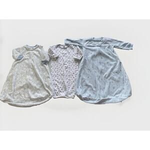 Lot Of 3 Carters & HB Long Sleeves Sleep Sack, Sleep Gown Size 0-6M Dogs, Stars
